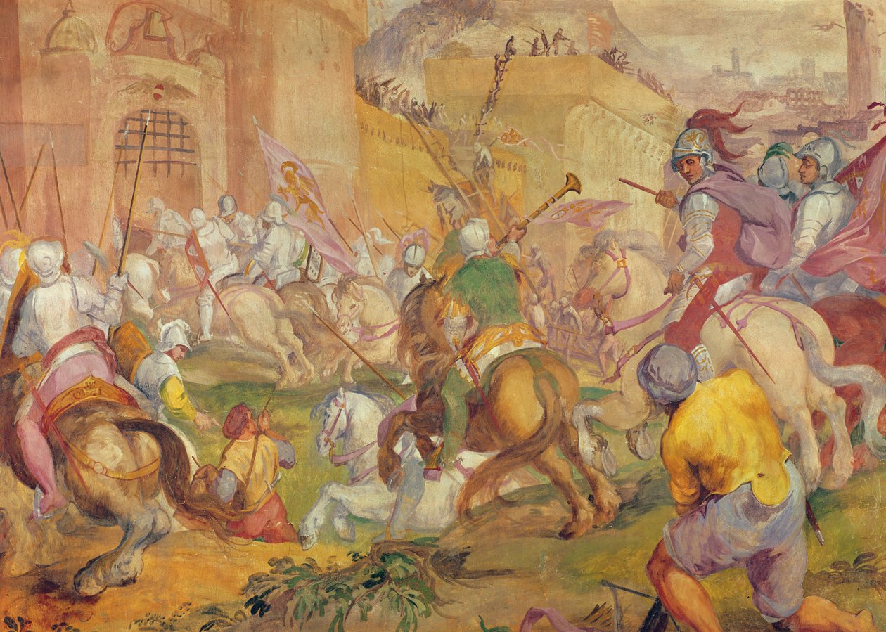 Erobring av en tyrkisk by av venetianerne (veggmaleri) av Antonio Vassilacchi