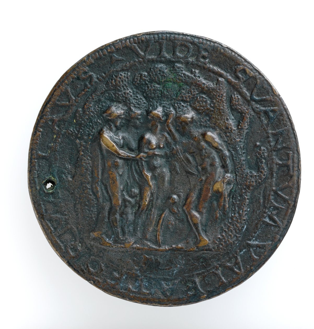 Baksiden av en støpt medalje av biskop Giovanni Battista Casalio (bronse) av Antonio Vicentino