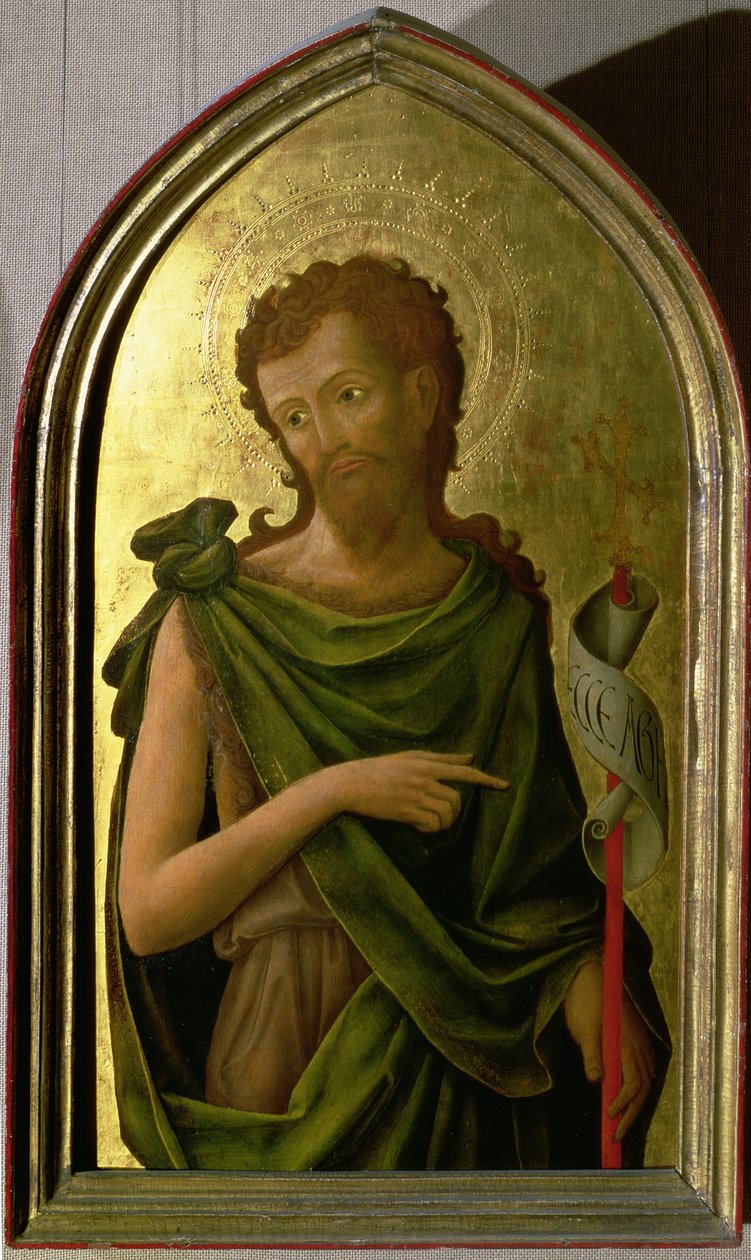 St. Johannes døperen, panel fra en polyptyk fjernet fra kirken St. Francesco i Padua, 1451 (panel) (se også 72516) av Antonio Vivarini