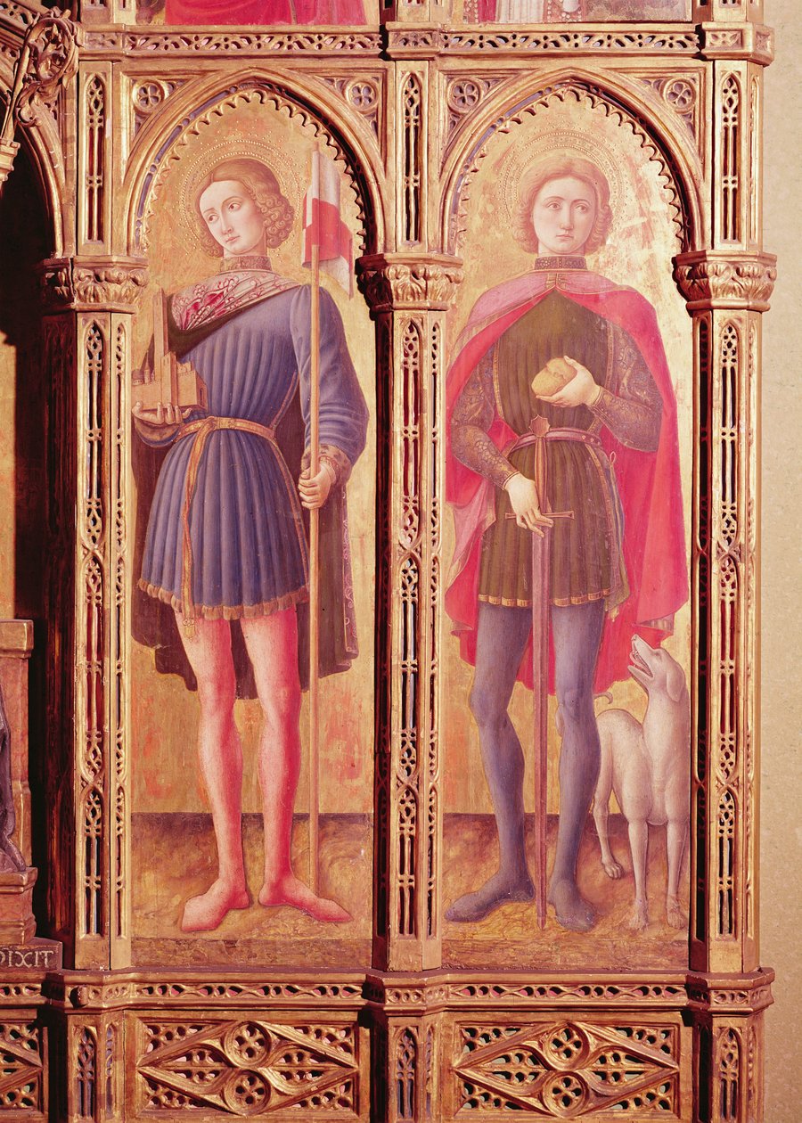 Pesaro Polyptych, detalj av to helgener av Antonio Vivarini