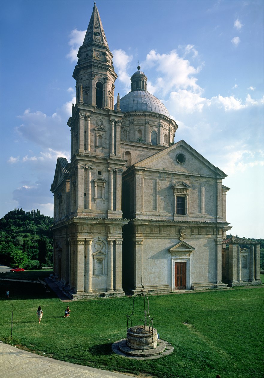Utvendig visning som viser den frittliggende campanile og kuppel, 1518-45 av Antonio da Sangallo
