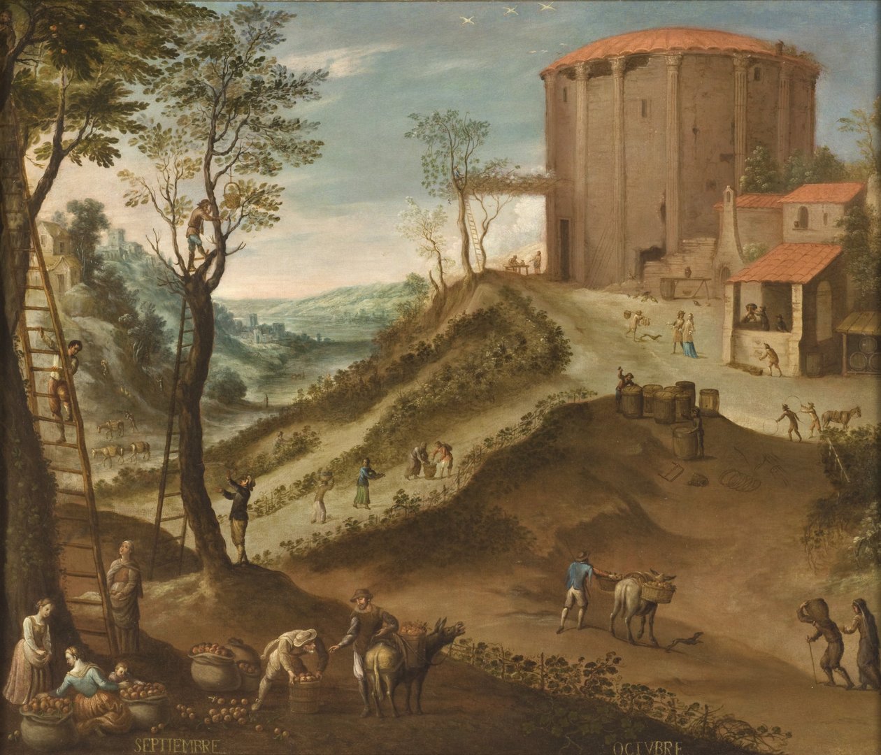 september og oktober fra Los doce meses del año (Årets tolv måneder), 1650-99 av Antonio de Espinosa