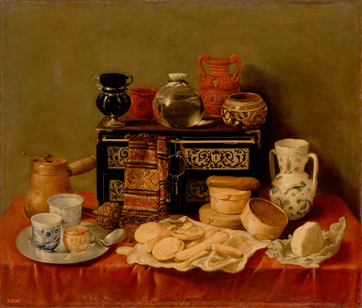Stilleben med et ibenholt bryst av Antonio de Pereda  