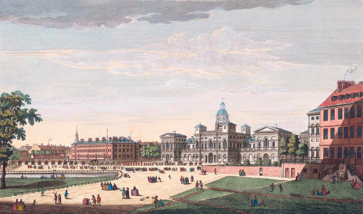 Parade of St James Park, London 1700-tallet av Antonio (after) Canaletto