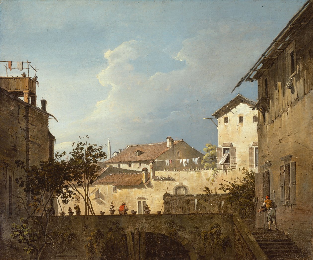 The Terrace, ca. 1745 (olje på lerret) av Antonio (follower of) Canaletto
