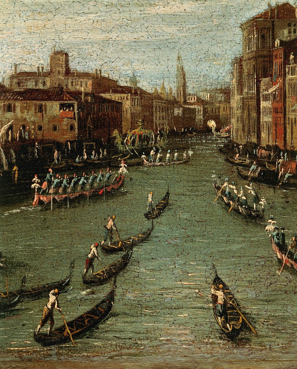 The Historical Regatta: Gondoler på Grand Canal av Antonio (studio of) Canaletto