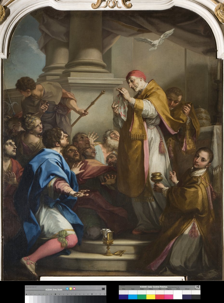 Saint Gregory viser korporalen farget med blod (se også 3498745) av Antonio Balestra