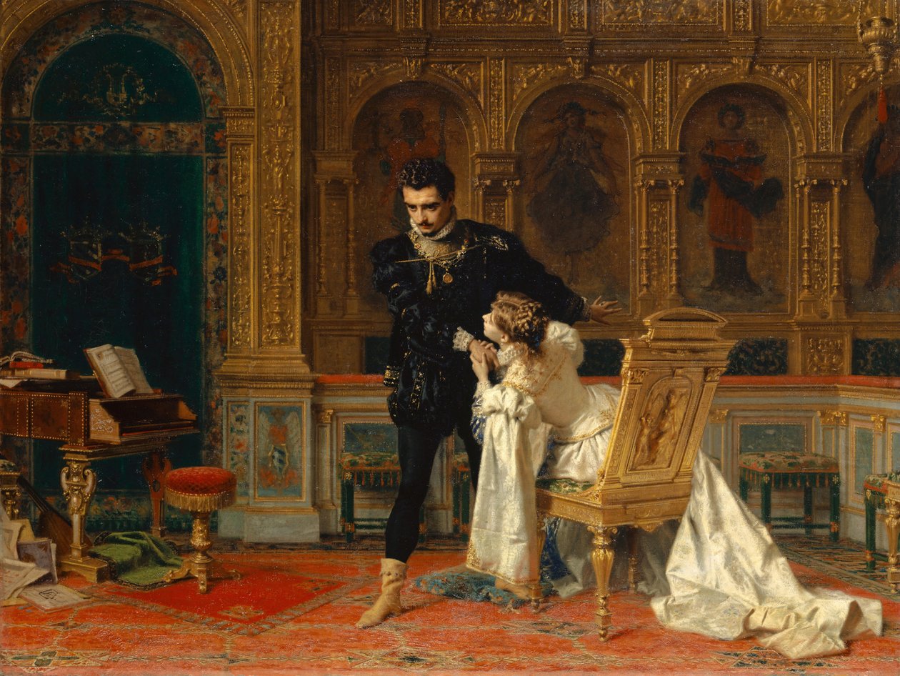Scene fra Schillers Fiesco (akt IV, scene 14) av Antonio Barzaghi Cattaneo