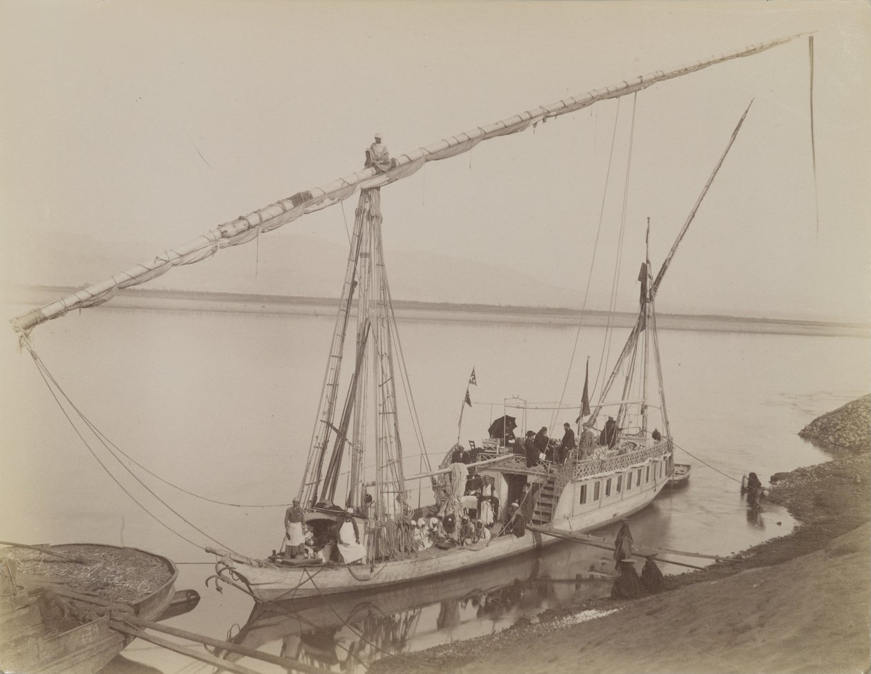 Dahabieh og Luxor av Antonio Beato