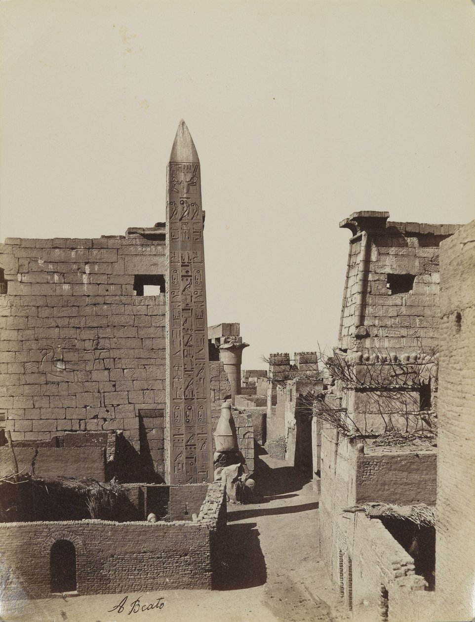 Obelisk og Pylon av Ramses av Antonio Beato
