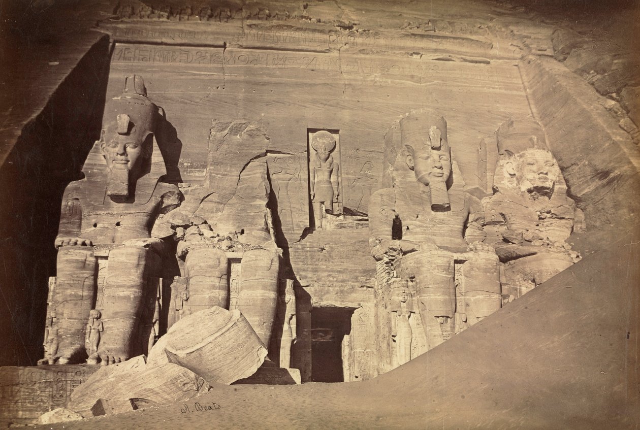 Temple of Ramesses II, Abu Simbel, ca. 1860-årene. av Antonio Beato