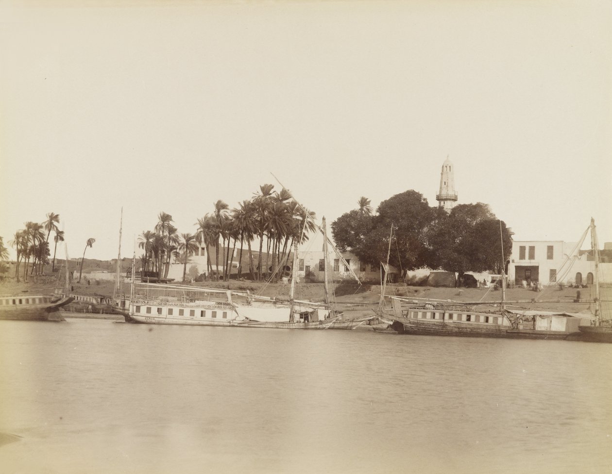 Utsikt over Afsouan, Egypt av Antonio Beato