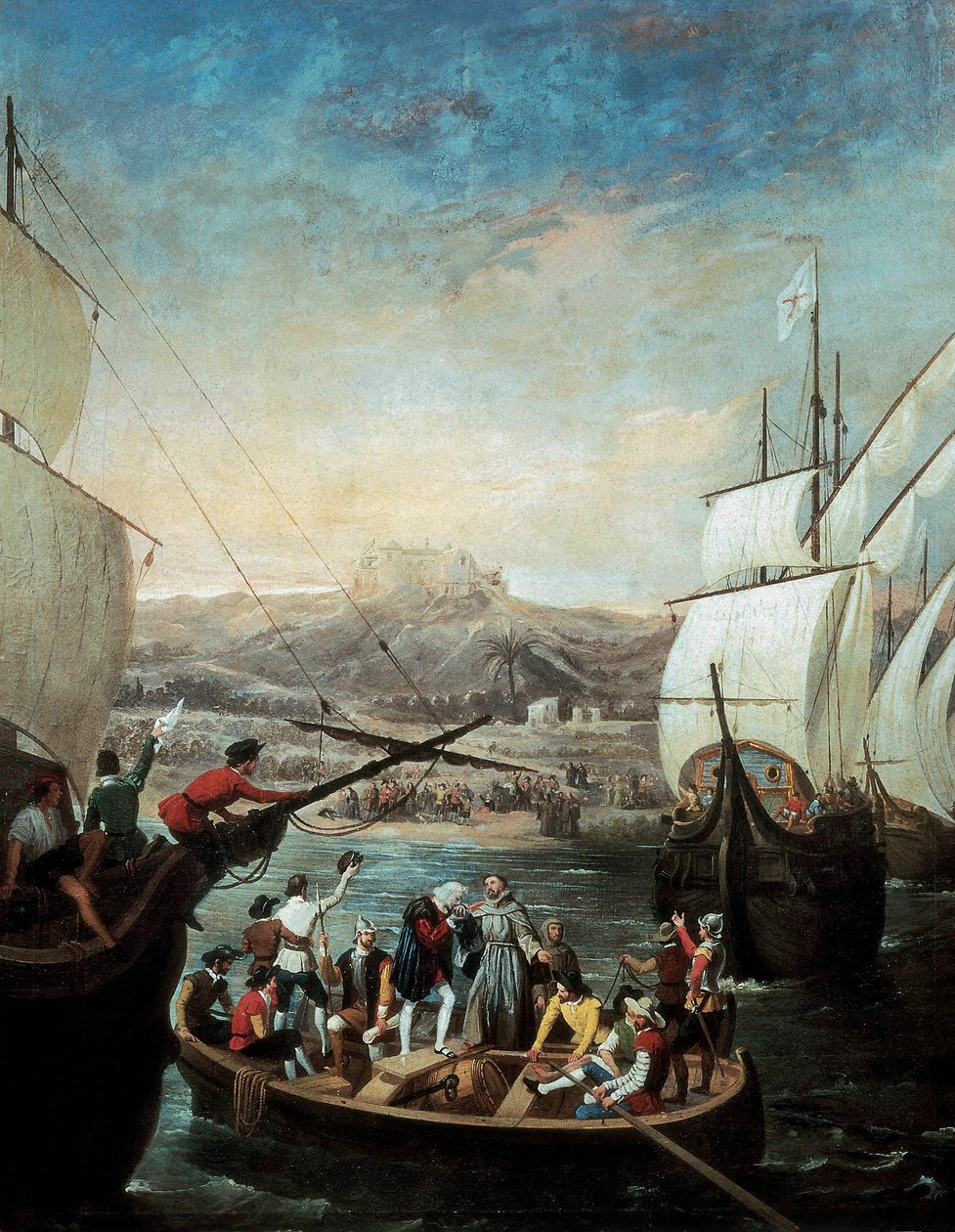 Avgang for de tre karavellene til Christopher Columbus av Antonio Cabral Bejarano