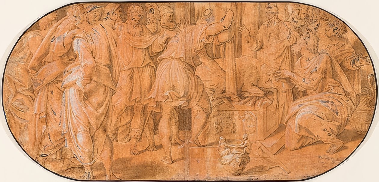 Elias ofrer i Akabs nærvær. Rundt 1557 av Antonio Campi