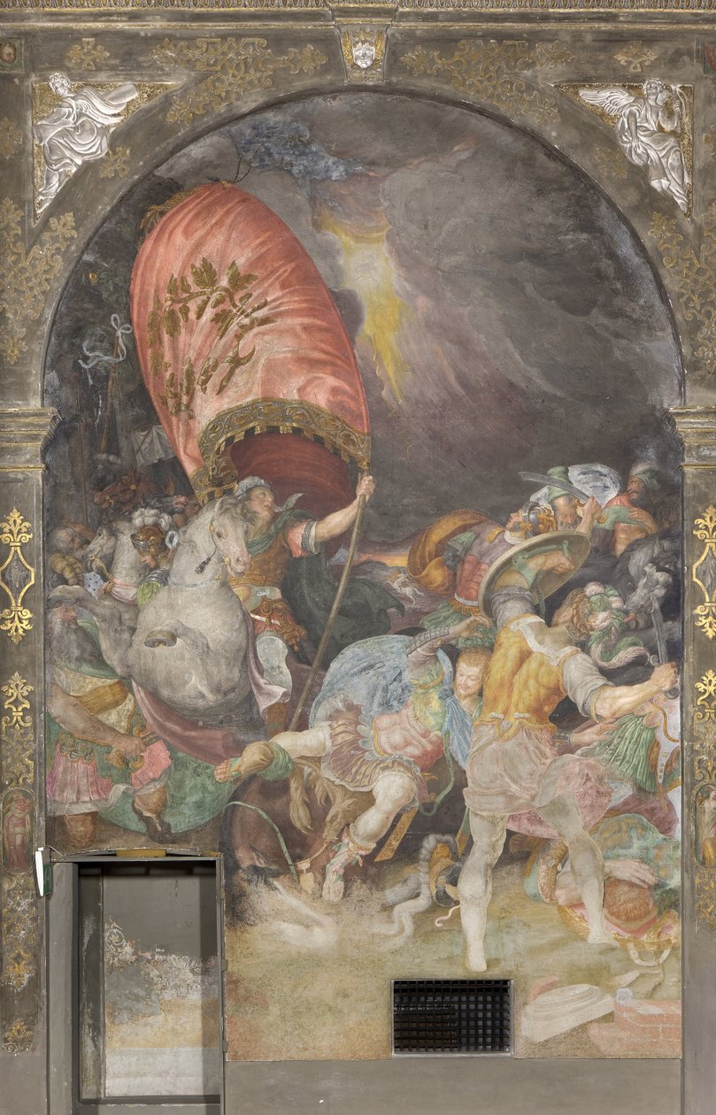 The Conversion of Saint Paul Fresco av Antonio Campi (1523-1587) Milano kirken San Paolo Converso Italia av Antonio Campi