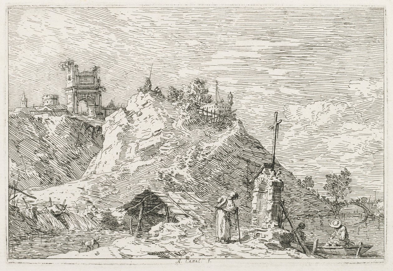 Visninger: En pilegrim ved bønn, 1735-1746. av Giovanni Antonio Canal