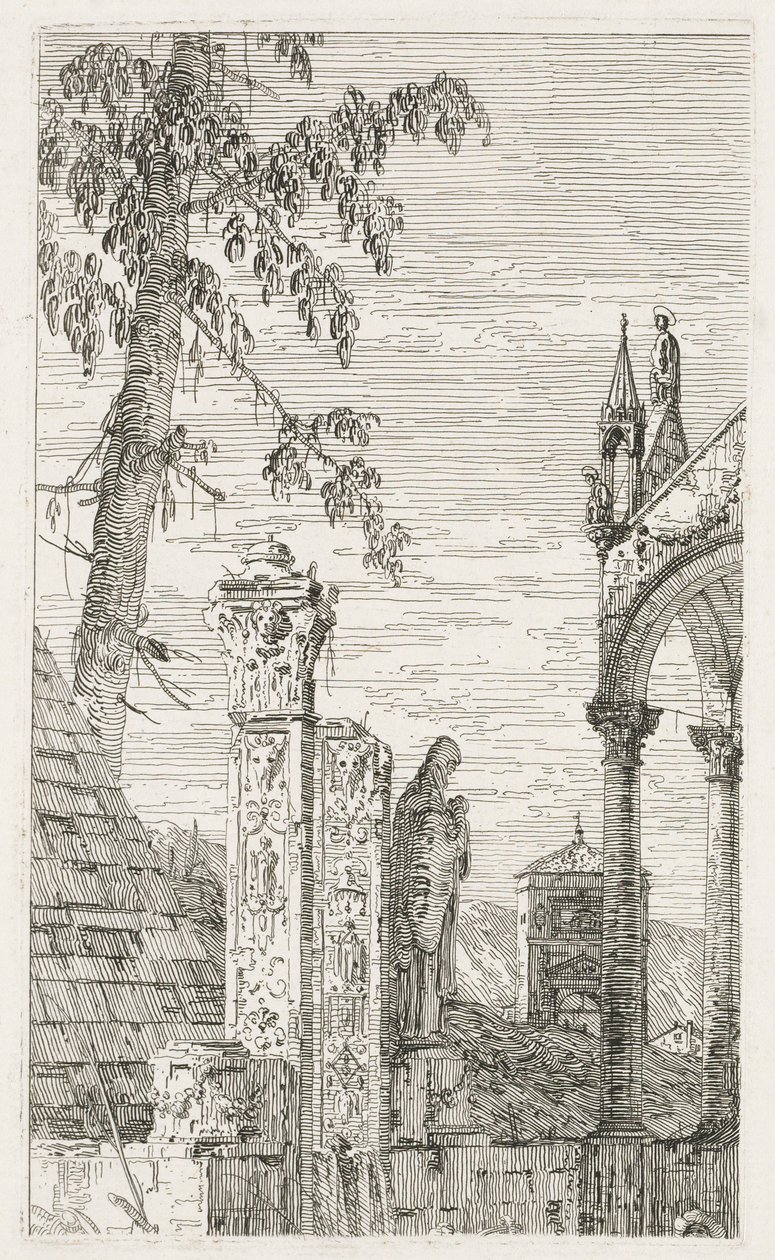 Visninger: Fragmenter av skulptur, 1735-1746. av Giovanni Antonio Canal