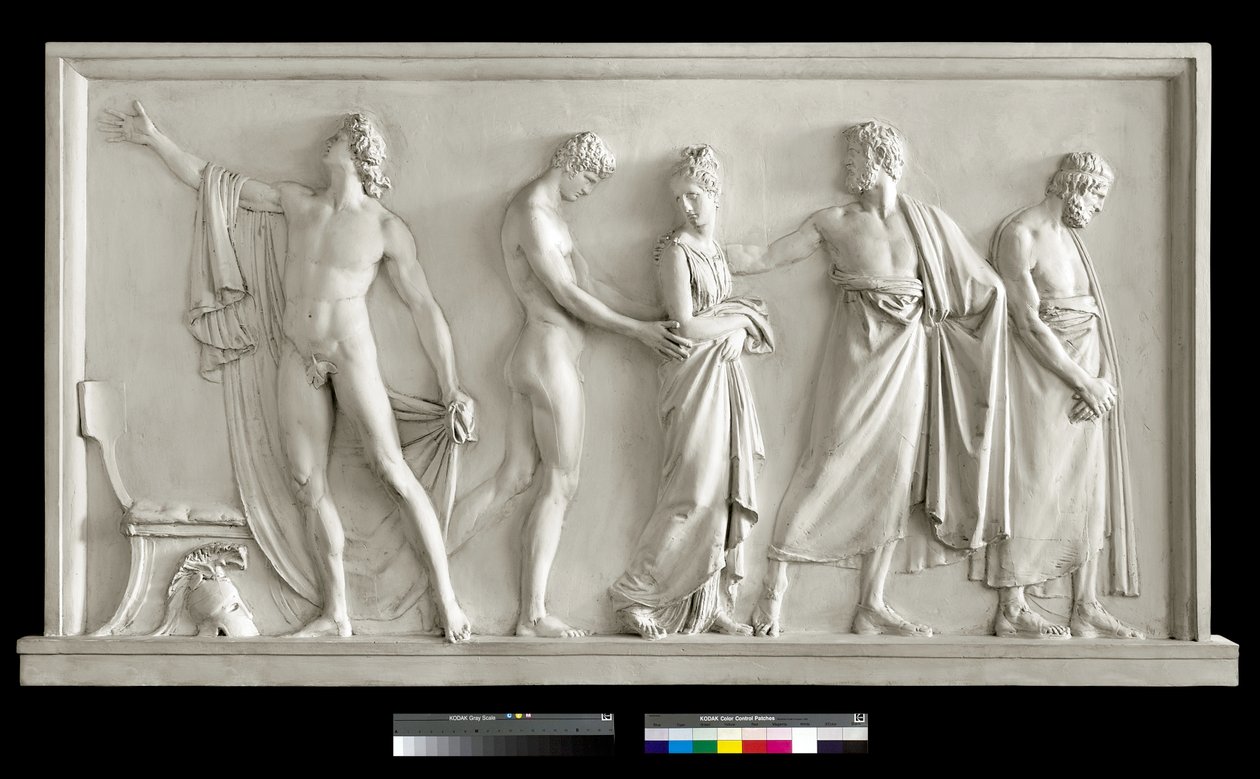 Achilles leverer Briseis til Agamemnons Heralds, 1787-90 (gips) av Antonio Canova