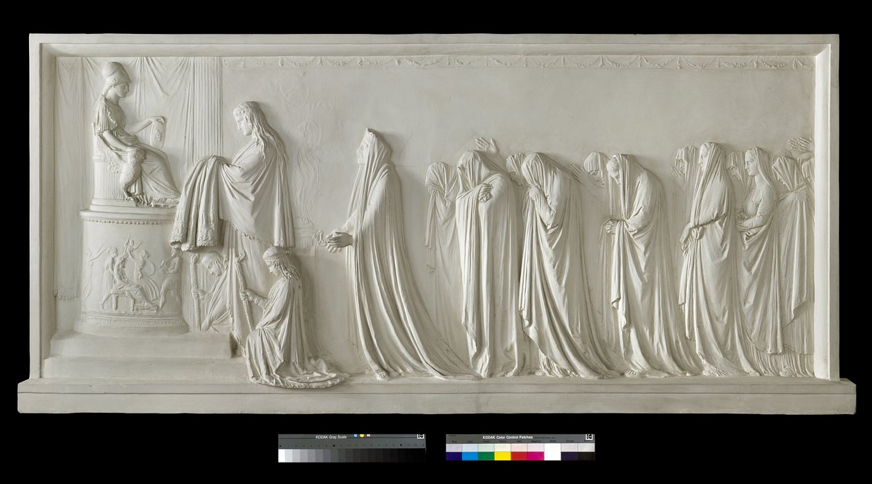 Hecuba tilbyr peplum til Pallas Athena, 1790-92 (gips) av Antonio Canova