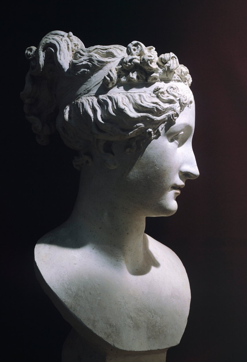 Paolina Borghese som Venus Victrix, av Antonio Canova (1757-1822), hvit marmor av Antonio Canova
