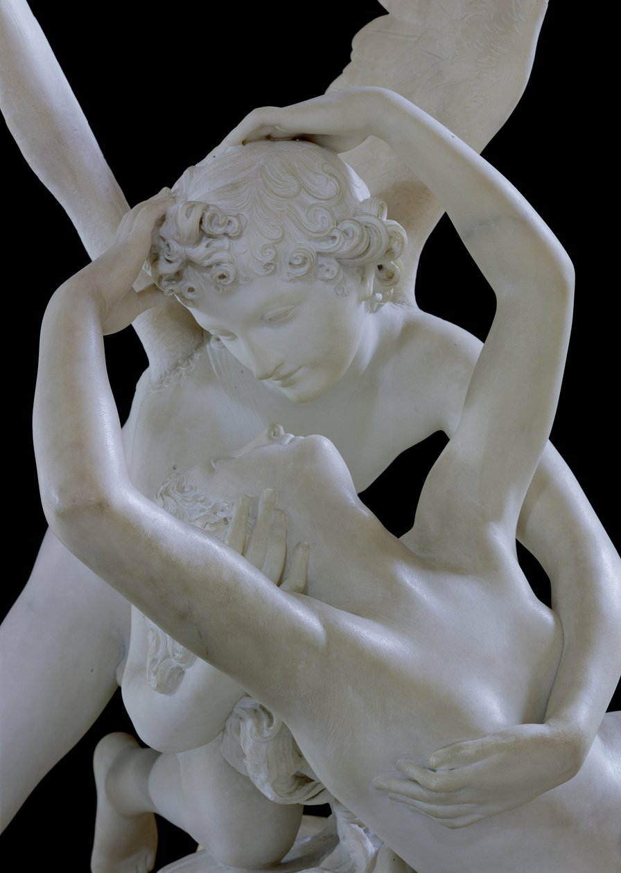 Psyche gjenopplivet av Kiss of Cupid-marmordetaljene fra 123192 av Antonio Canova