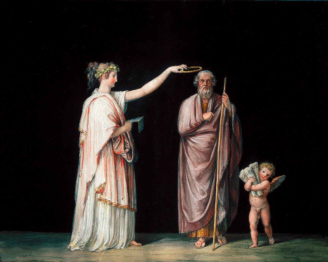Muse Calliope og Homer. Tempera av Antonio Canova (1757-1822), rundt 1798. av Antonio Canova