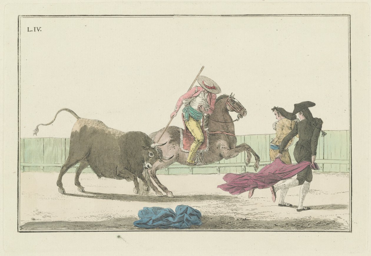 Plate IV, fra serien Collection of the Main Actions in a Bullfight av Antonio Carnicero