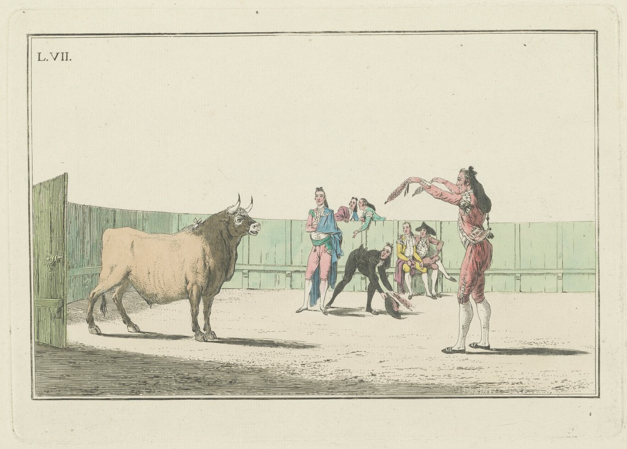 Plate VII, fra serien Collection of the Main Actions in a Bullfight av Antonio Carnicero