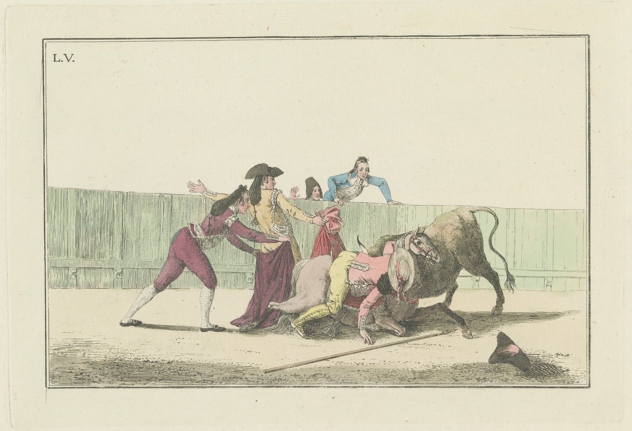 Plate V, fra serien Collection of the Main Actions in a Bullfight av Antonio Carnicero