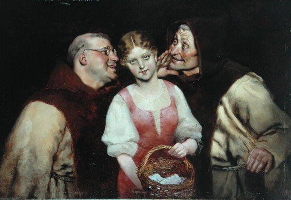 Between Two Fires (olje på panel) av Antonio Casanova y Estorach