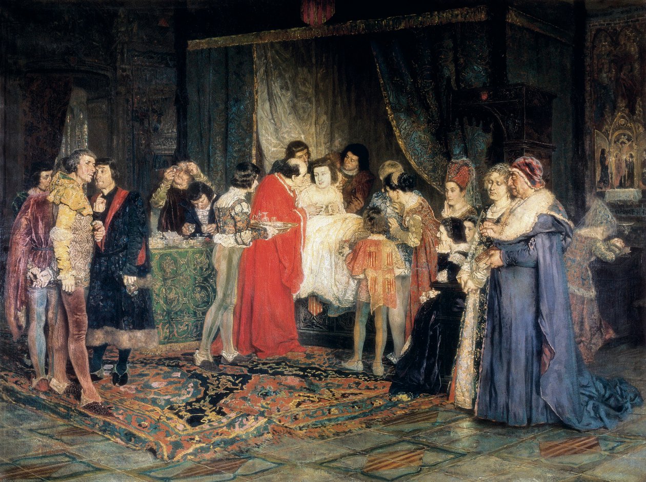 Ferdinand I's død, maleri av Antoni Casanova i Estorach av Antonio Casanova y Estorach