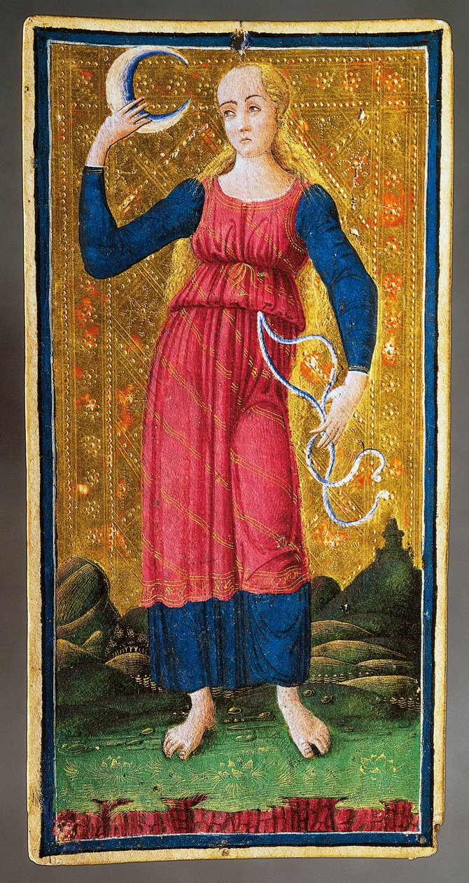 Tarotkort som viser månen av Antonio Cicognara
