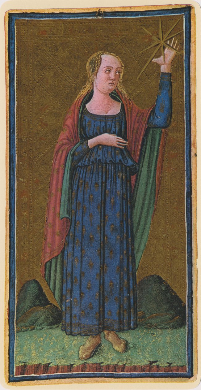Stjernen, faksimile av et tarotkort fra 