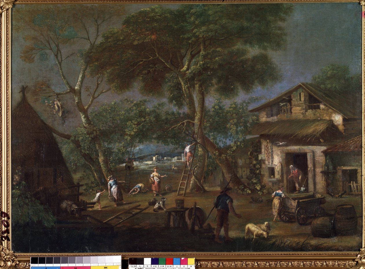 ""Landskap i Italia"" (italiensk landskap) Et gårdshus på den italienske landsbygda. Maleri av Antonio Diziani (1737-1797) Mikalojus Konstantinas Ciurlionis kunstmuseum, Kaunas, Litauen av Antonio Diziani