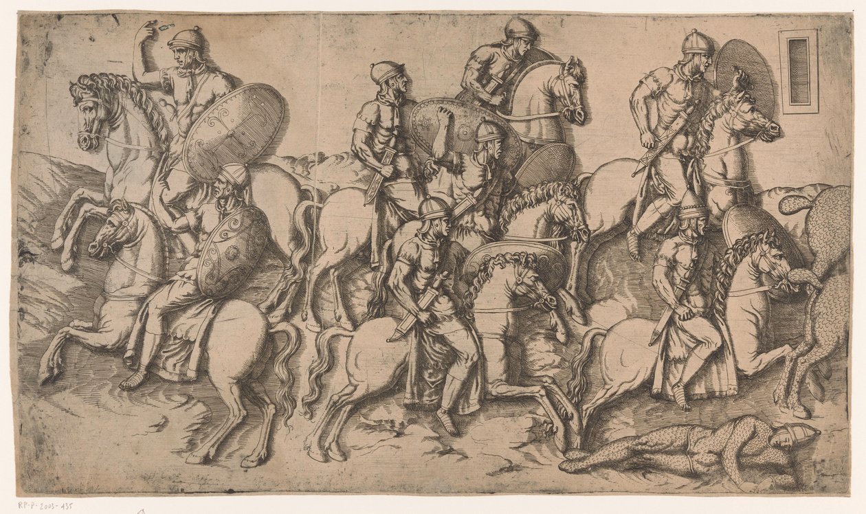 Scene fra Dacian Wars av Antonio Fantuzzi (circle of)