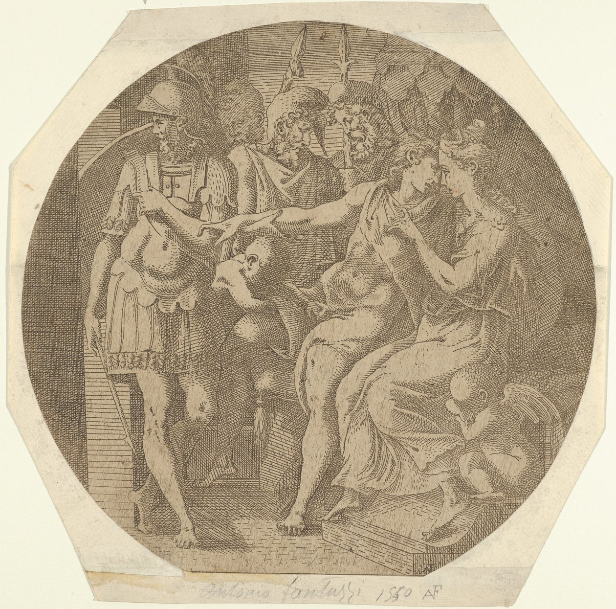 En mann som sier farvel til en kvinne, 1540-45. av Antonio Fantuzzi