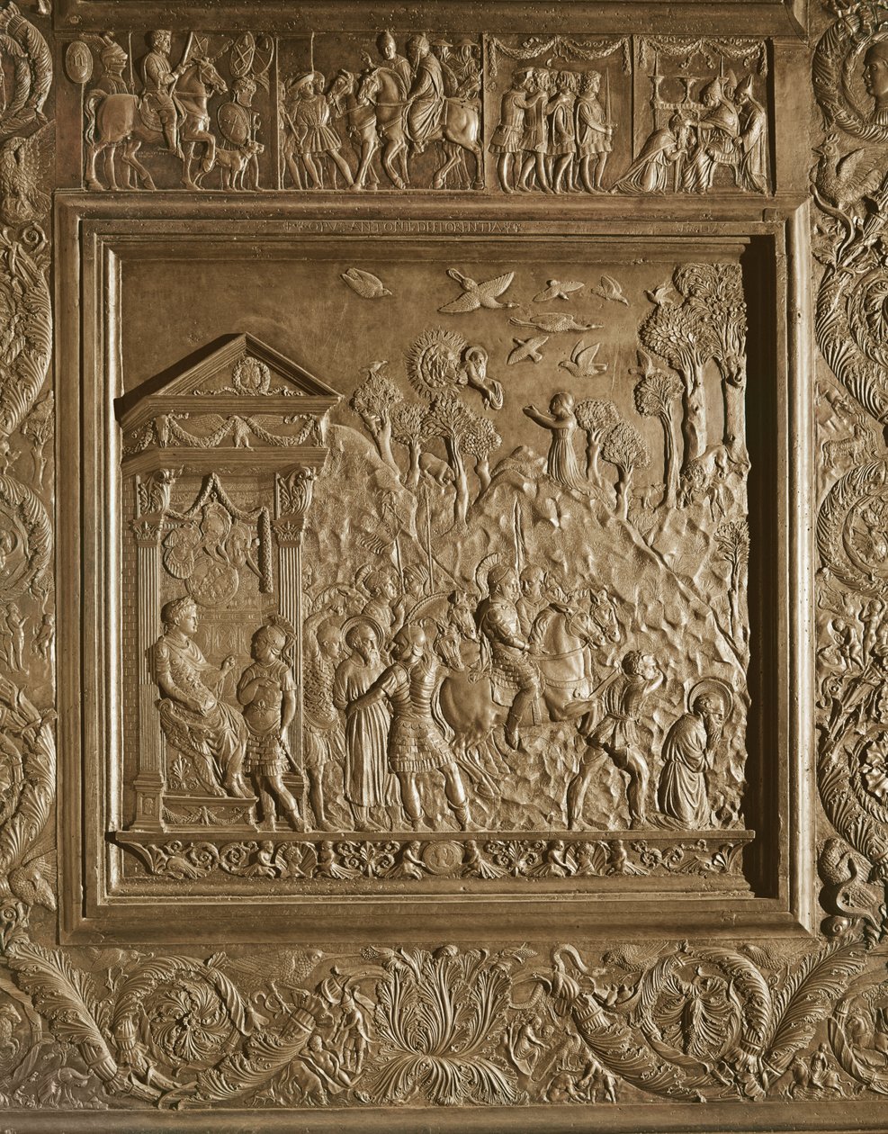 Martyrium of St. Paul, detalj fra den sentrale døren til basilikaen, dekorert 1439-45 (bronse) (se også 247330-247337) av Antonio Filarete