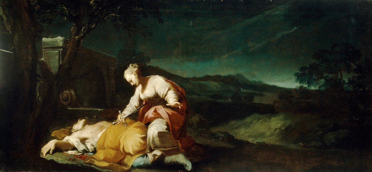 Pyramus og Thisbe, av Antonio Gionima (1697-1732). av Antonio Gionima