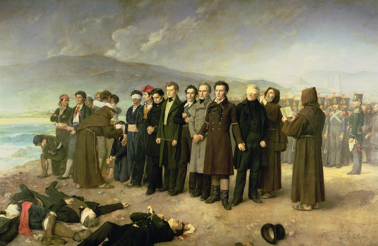Henrettelse av Jose Maria de Torrijos y Uriarte (1791-1831) og hans følgesvenner i 1831, 1888 av Antonio Gisbert