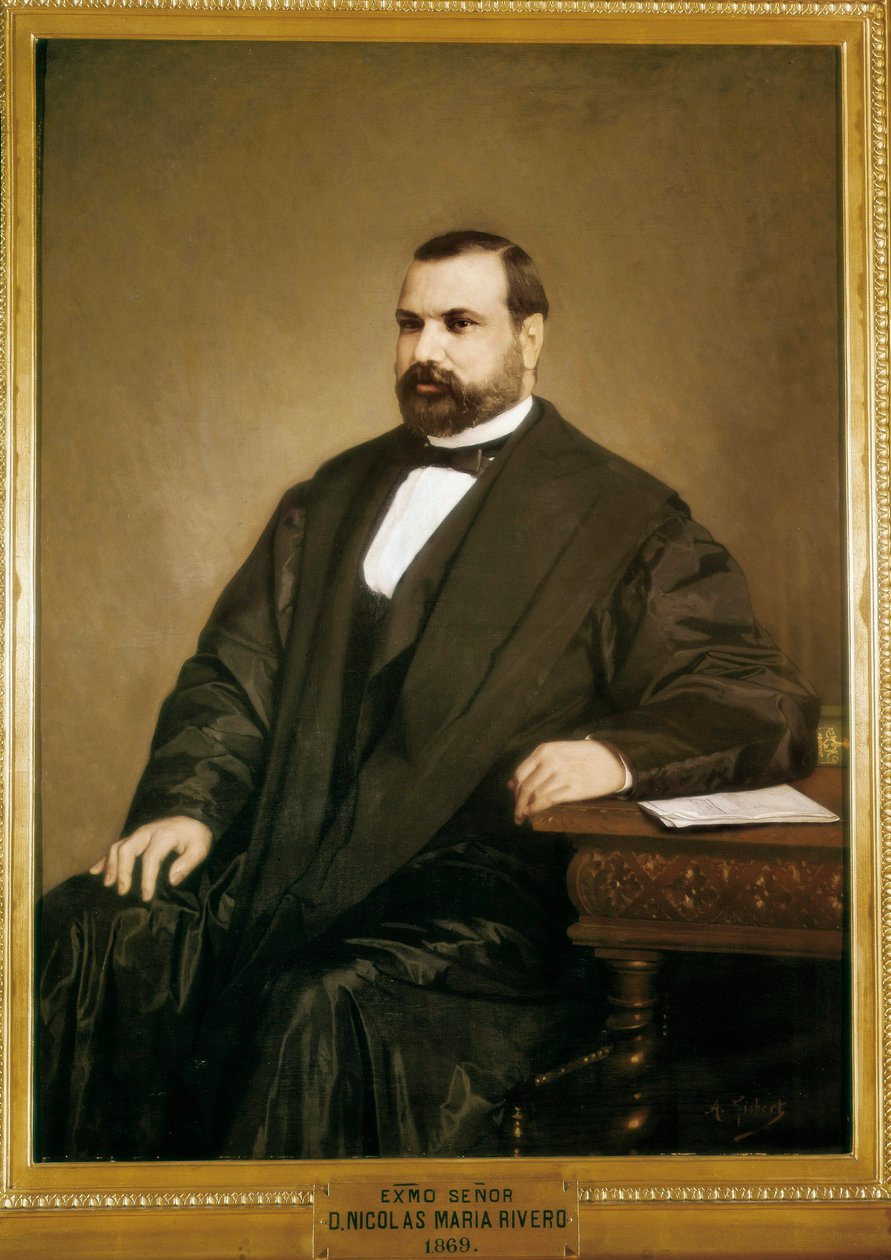 Portrett av Nicolas Maria Rivero (1814-1878), spansk politiker og leder av det demokratiske partiet av Antonio Gisbert