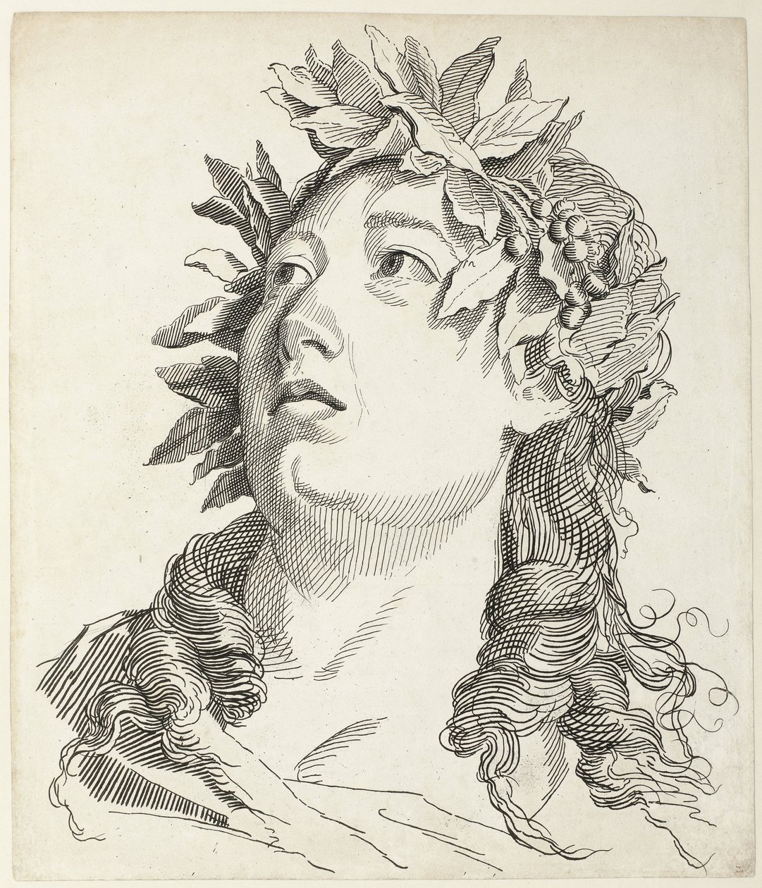 Kvinnehode med laurbærkrans Fire hoder (serietittel) av Antonio Giuseppe Barbazza