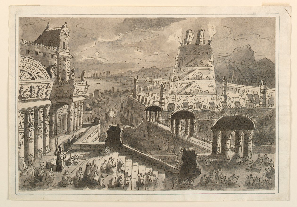 Montezumas palass, Mexico av Antonio Giuseppe Basoli