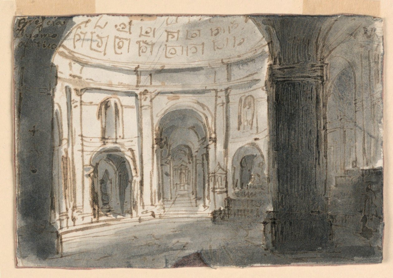 Den gamle katedralen i Brescia av Antonio Giuseppe Basoli