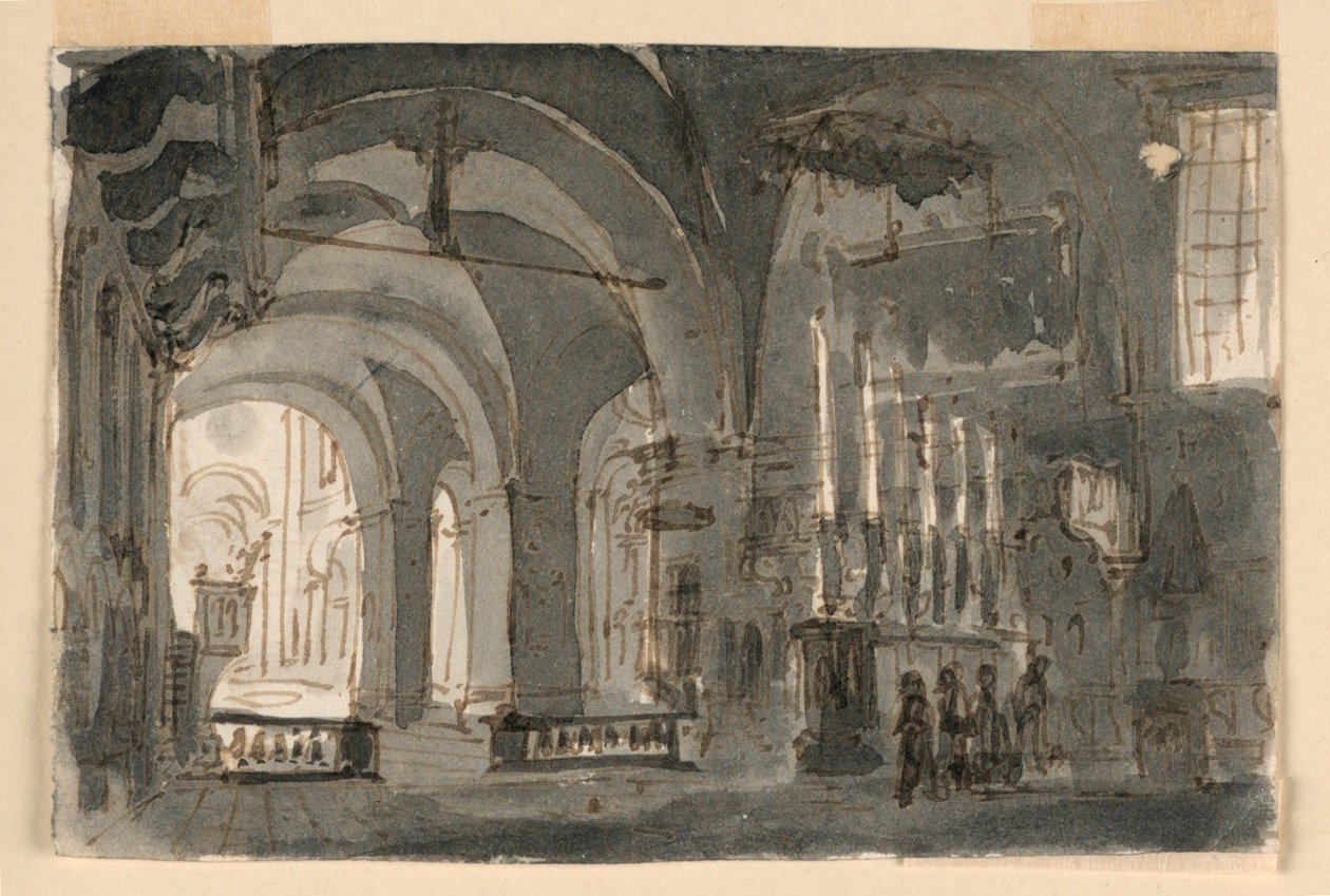 Den gamle katedralen i Brescia av Antonio Giuseppe Basoli
