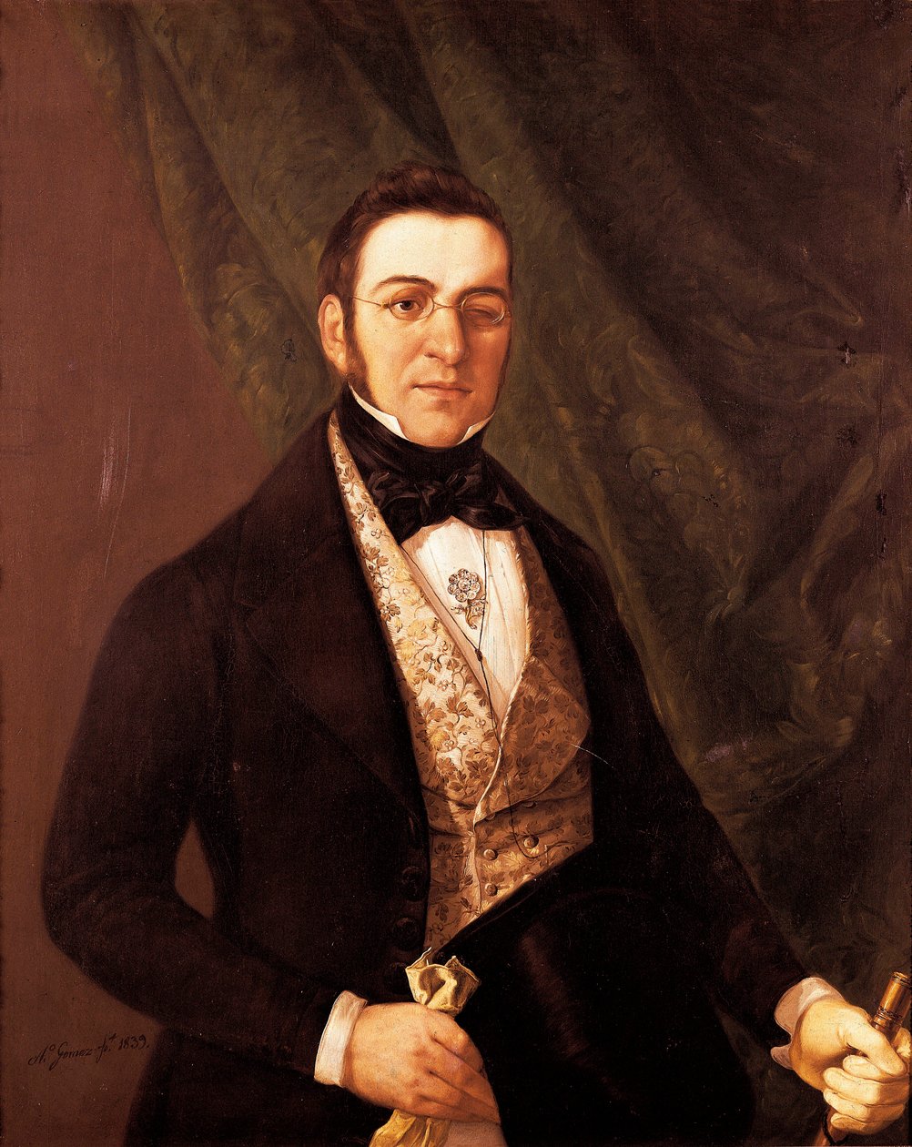 Portrett av Manuel Breton de los Harreros (1796-1873), spansk poet og dramatiker. Maleri av Antonio Gomez y Cros (sen 18.-1863) av Antonio Gomez Cros