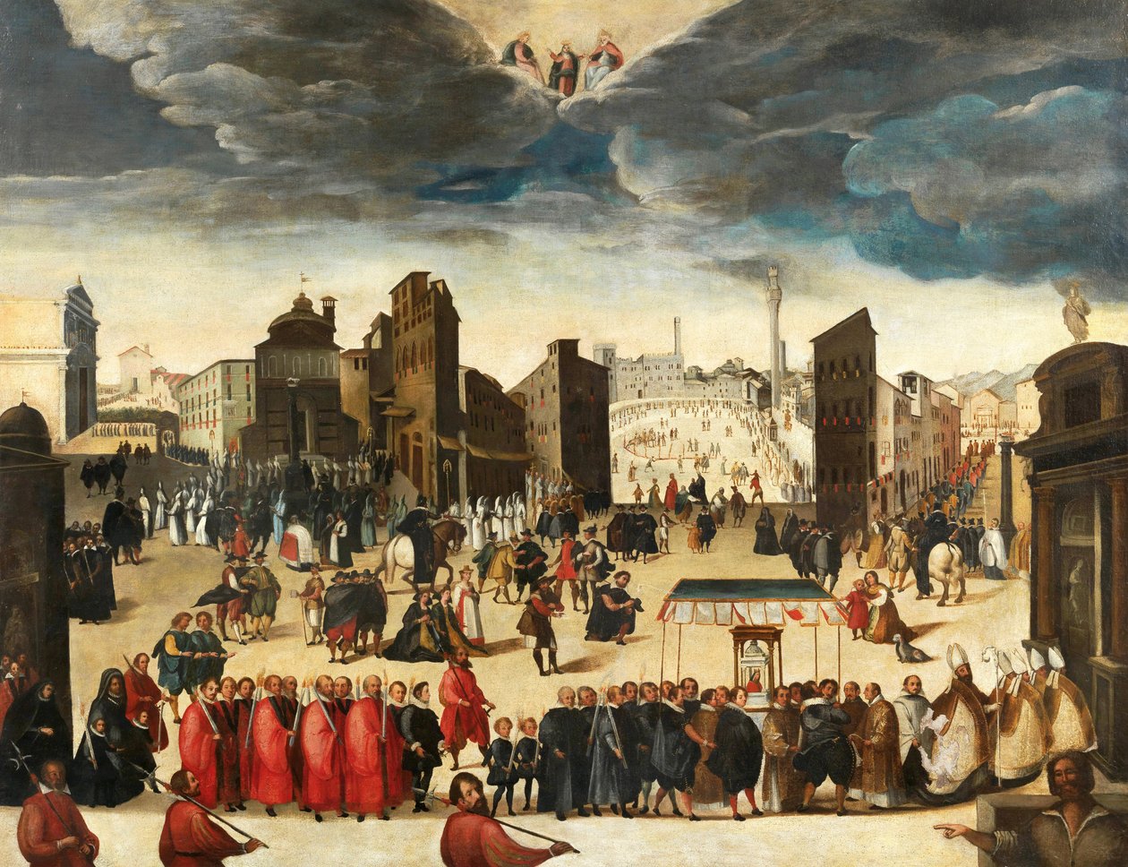 Prosesjonen som feirer innvielsen av Insigne Collegiata di Santa Maria, 23. oktober 1611. av Antonio Gregori