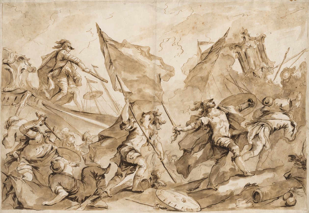 Jacopo Marcello regisserer angrepet på Gallipoli av Antonio Guardi