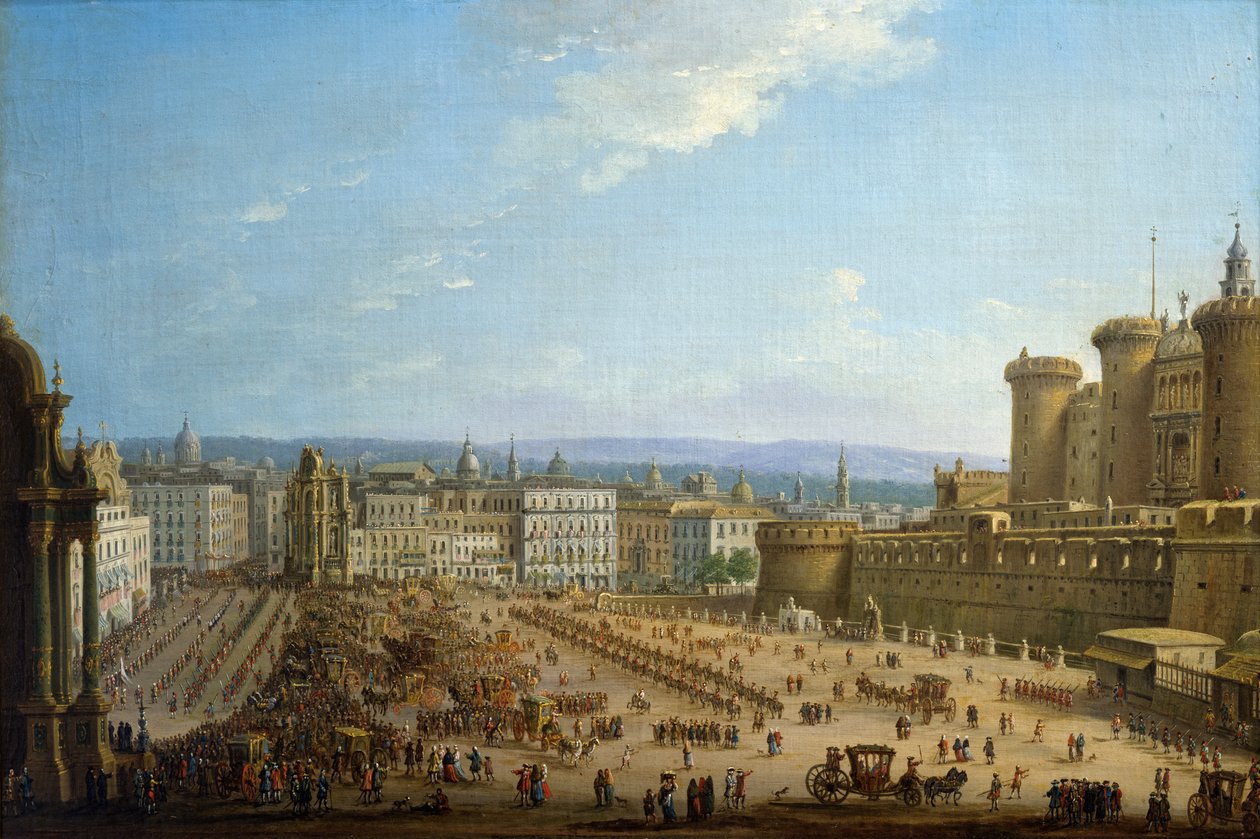 Festival Of Four Altars In Napoli, ca 1757, av Antonio Joli (1700-1777), olje på lerret, 52,1x78,7, Italia av Antonio Joli