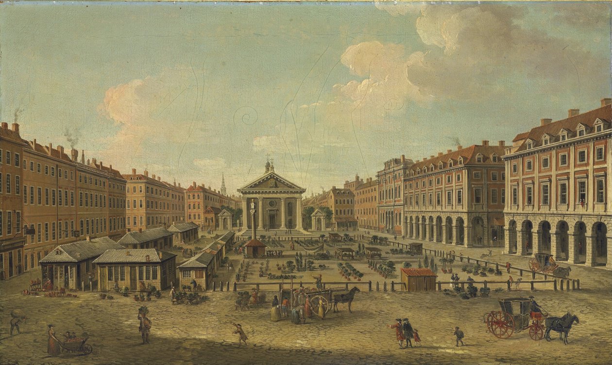 Fire utsikt over London: The Covent Garden av Antonio Joli