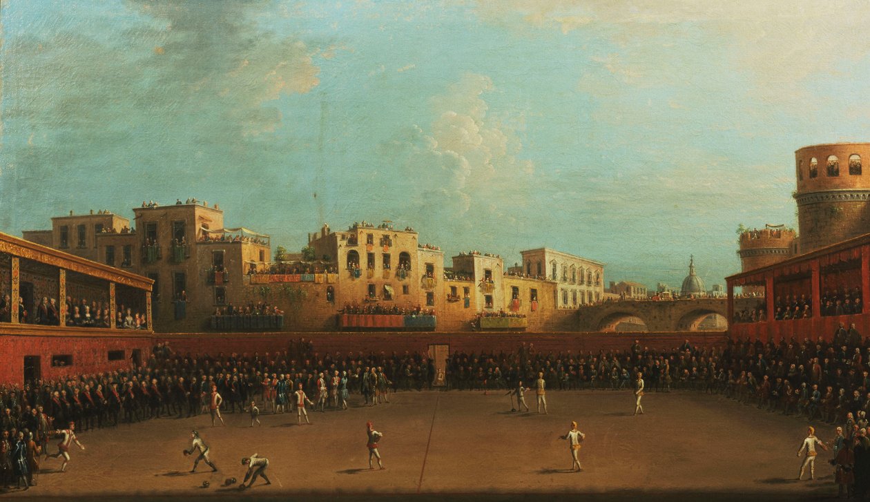 Kong Ferdinand IV og dronning Caroline av Napoli deltar på et spill av Palla a Bracciale, av Antonio Joli